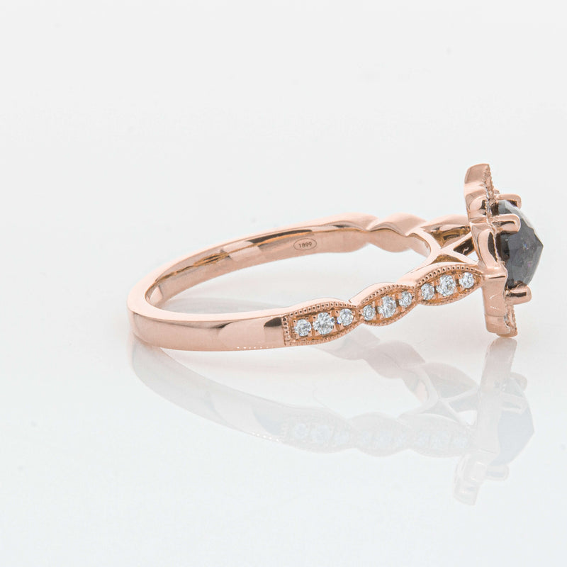 18ct Rose Gold .61ct Black Diamond Paramount Ring-Ring-Walker & Hall