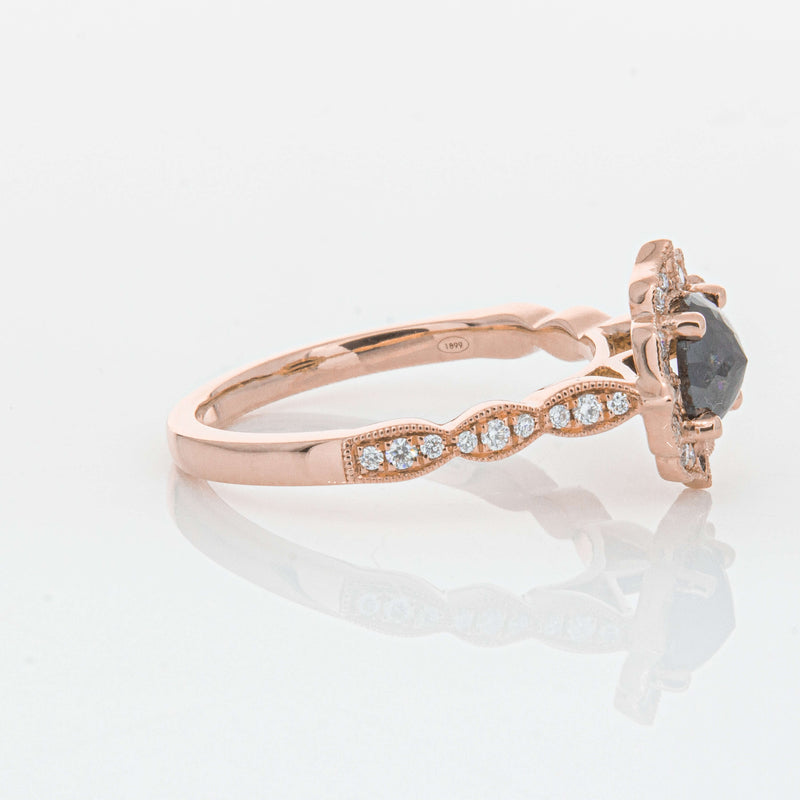 18ct Rose Gold .61ct Black Diamond Paramount Ring-Ring-Walker & Hall