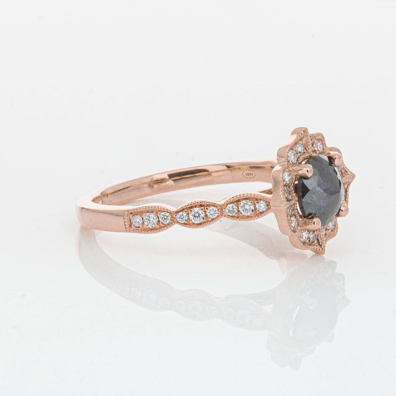 18ct Rose Gold .61ct Black Diamond Paramount Ring-Ring-Walker & Hall