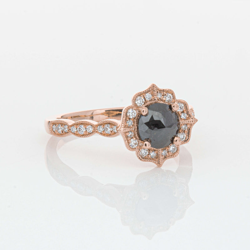 18ct Rose Gold .61ct Black Diamond Paramount Ring-Ring-Walker & Hall