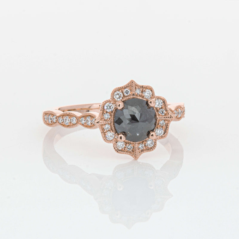 18ct Rose Gold .61ct Black Diamond Paramount Ring-Ring-Walker & Hall