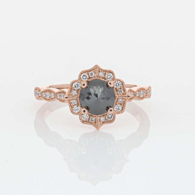 18ct Rose Gold .61ct Black Diamond Paramount Ring-Ring-Walker & Hall