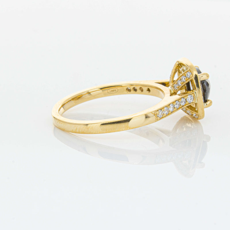 18ct Yellow Gold Black Diamond Aurora Ring-Ring-Walker & Hall