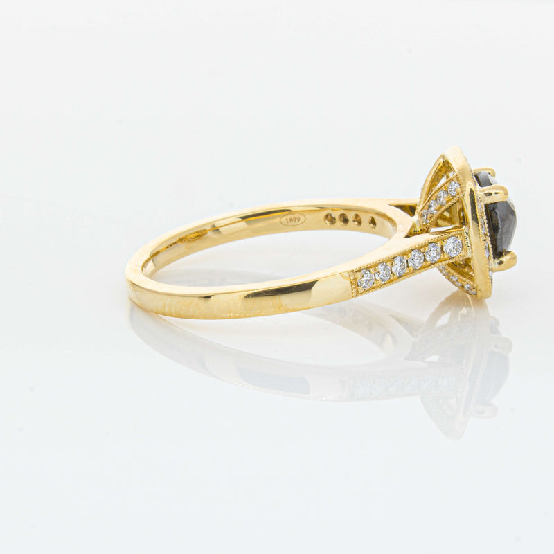 18ct Yellow Gold Black Diamond Aurora Ring-Ring-Walker & Hall