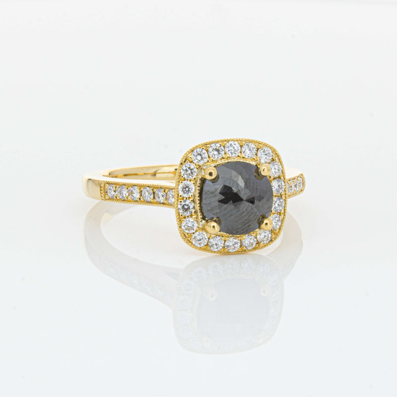 18ct Yellow Gold Black Diamond Aurora Ring-Ring-Walker & Hall