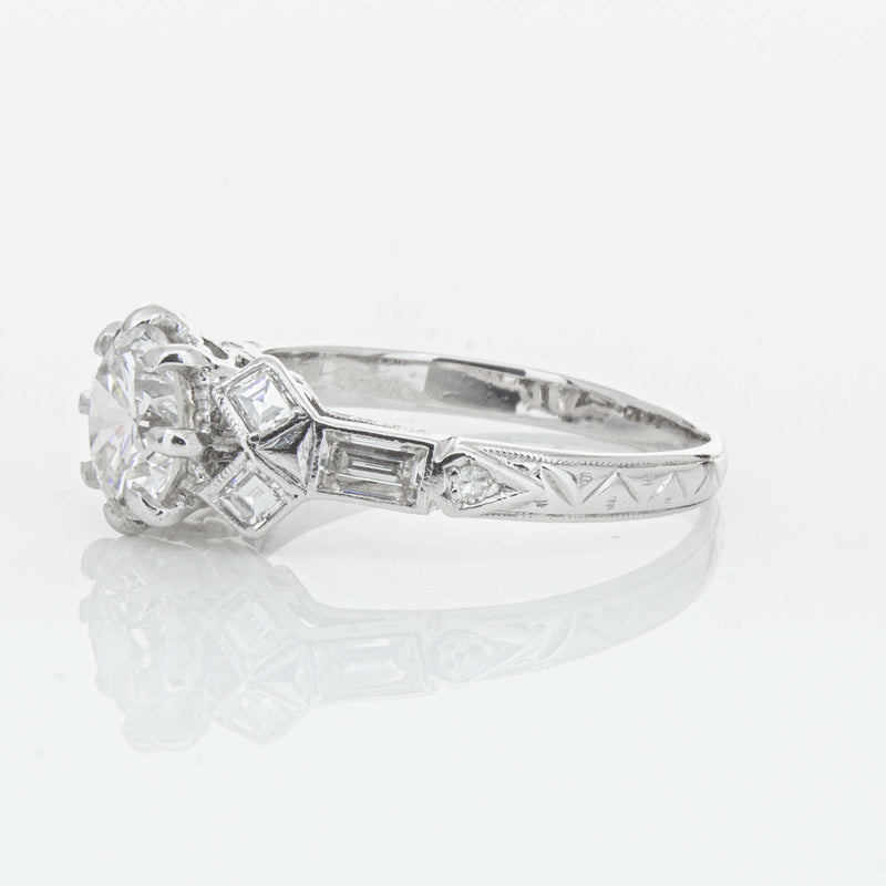 Vintage Platinum 1.31ct Diamond Ring-Ring-Walker & Hall