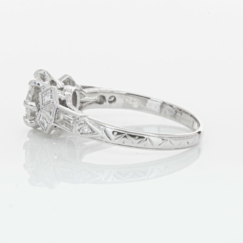 Vintage Platinum 1.31ct Diamond Ring-Ring-Walker & Hall