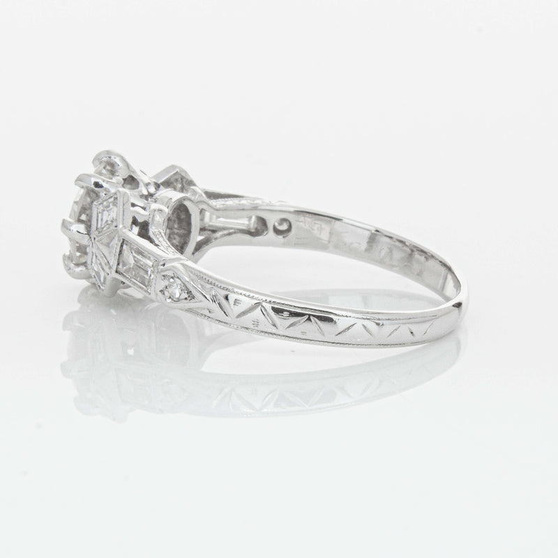 Vintage Platinum 1.31ct Diamond Ring-Ring-Walker & Hall