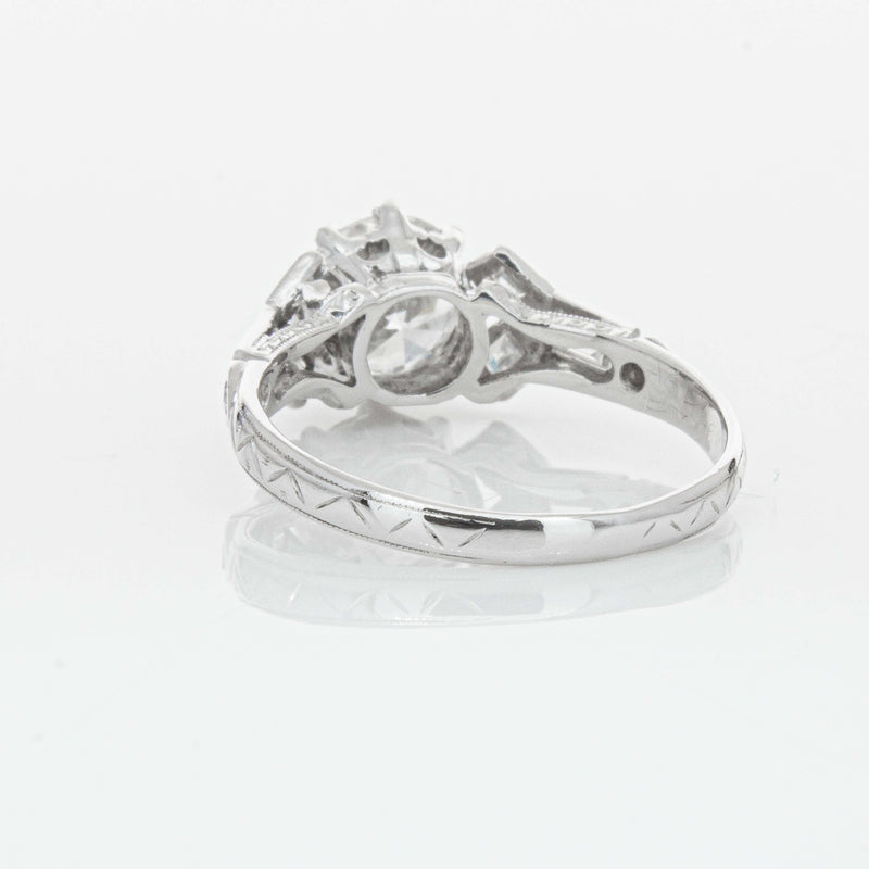 Vintage Platinum 1.31ct Diamond Ring-Ring-Walker & Hall