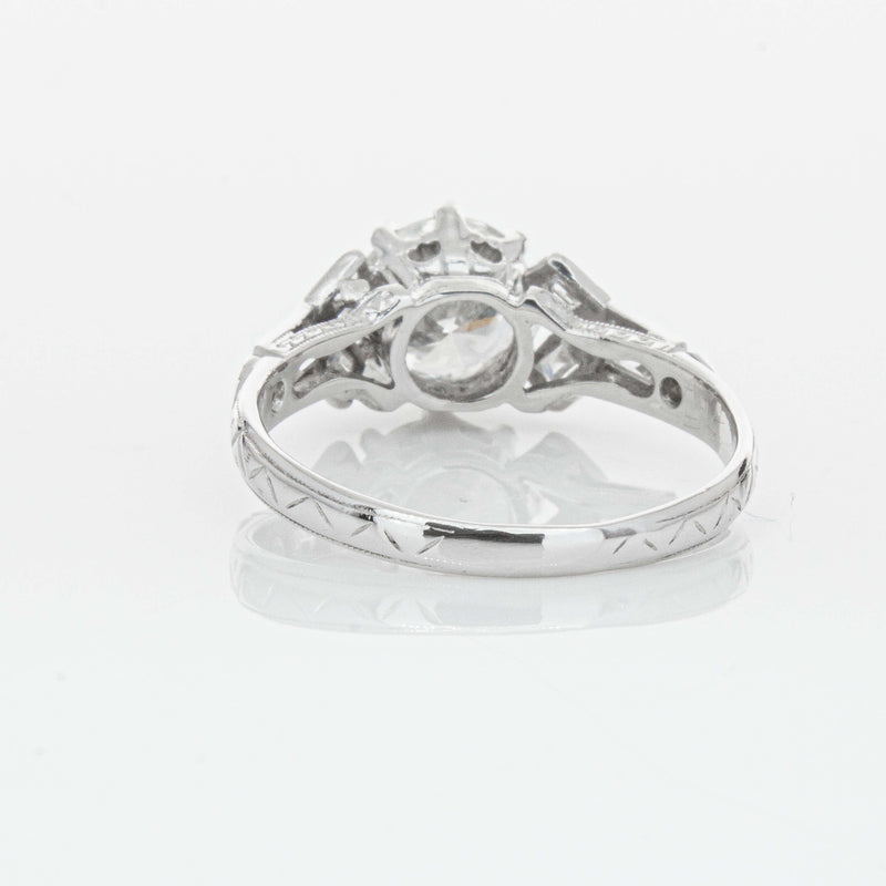 Vintage Platinum 1.31ct Diamond Ring-Ring-Walker & Hall