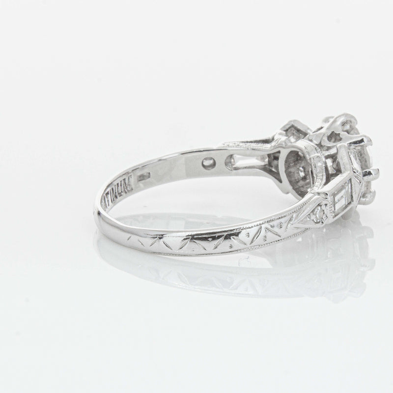 Vintage Platinum 1.31ct Diamond Ring-Ring-Walker & Hall