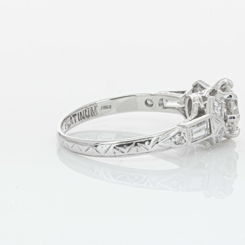Vintage Platinum 1.31ct Diamond Ring-Ring-Walker & Hall