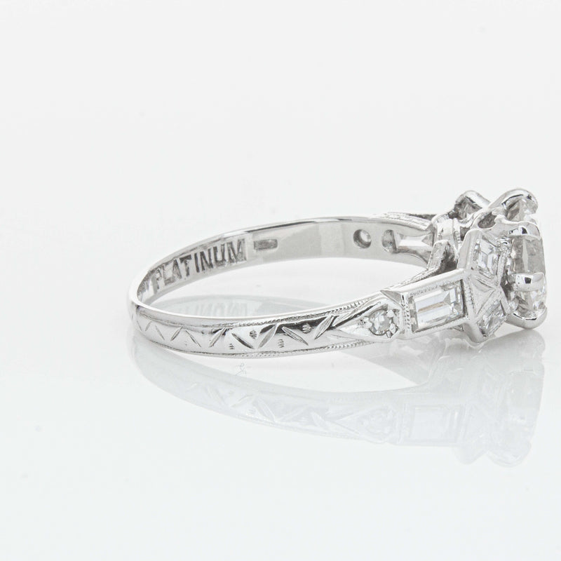 Vintage Platinum 1.31ct Diamond Ring-Ring-Walker & Hall