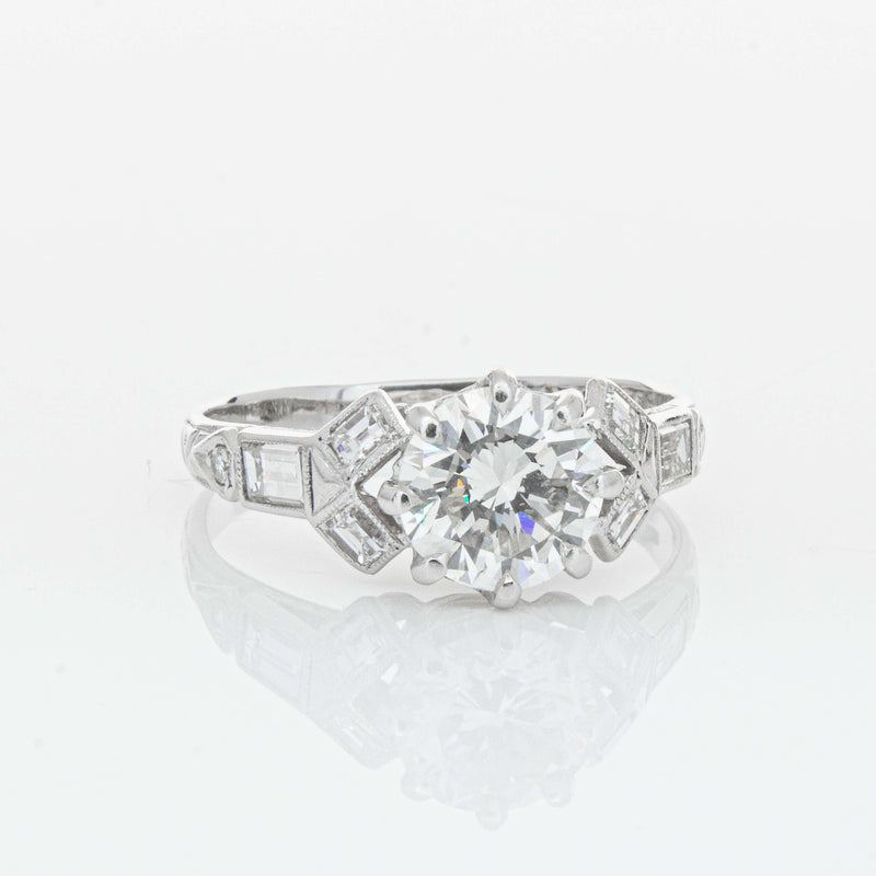 Vintage Platinum 1.31ct Diamond Ring-Ring-Walker & Hall