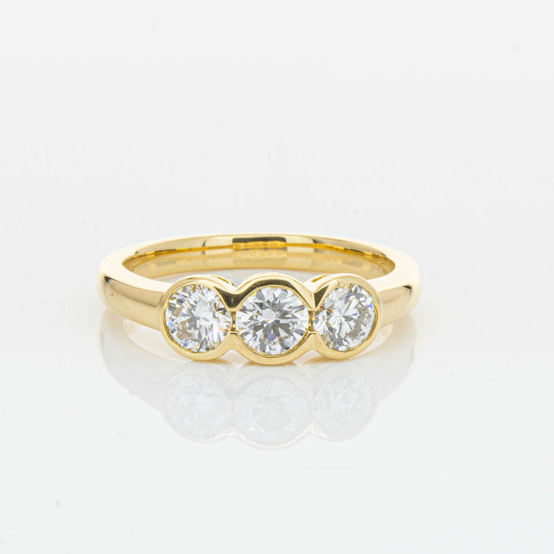 18ct Yellow Gold .91ct Diamond Three-Stone Natalia Ring-Ring-Walker & Hall