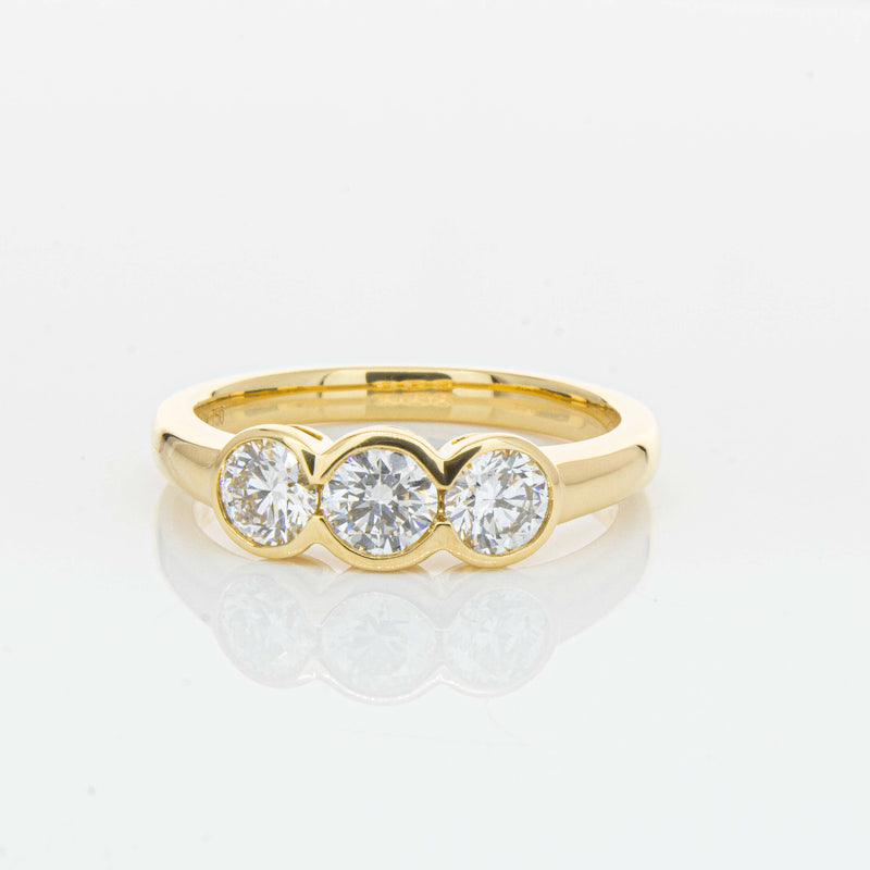 18ct Yellow Gold .91ct Diamond Three-Stone Natalia Ring-Ring-Walker & Hall