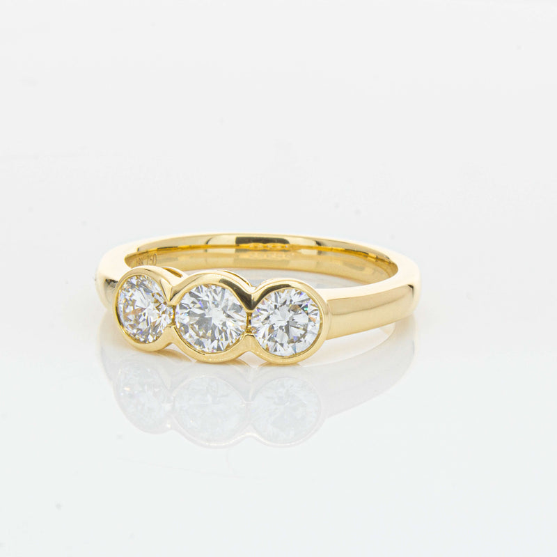 18ct Yellow Gold .91ct Diamond Three-Stone Natalia Ring-Ring-Walker & Hall