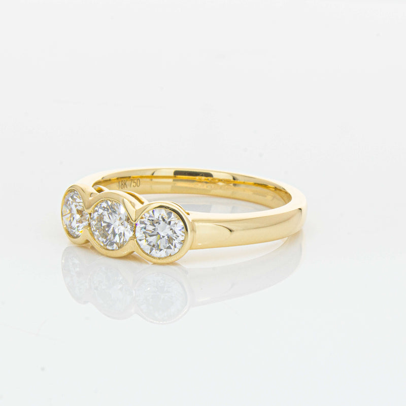 18ct Yellow Gold .91ct Diamond Three-Stone Natalia Ring-Ring-Walker & Hall