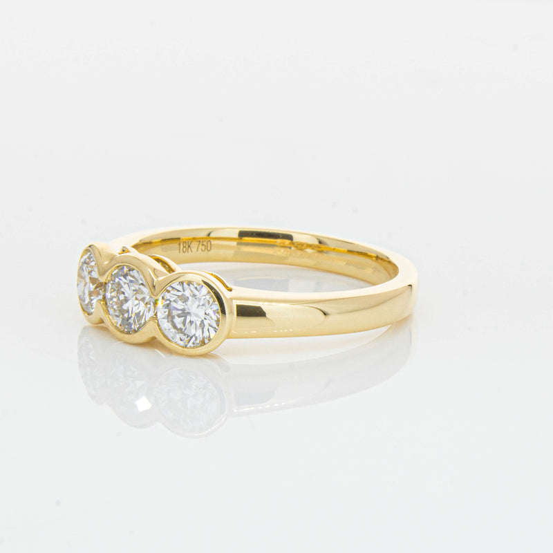 18ct Yellow Gold .91ct Diamond Three-Stone Natalia Ring-Ring-Walker & Hall