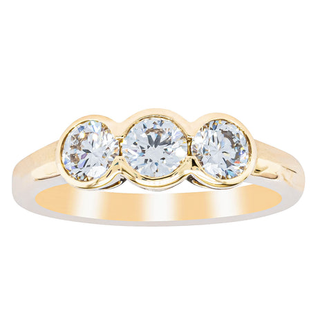 18ct Yellow Gold .91ct Diamond Three-Stone Natalia Ring-Ring-Walker & Hall
