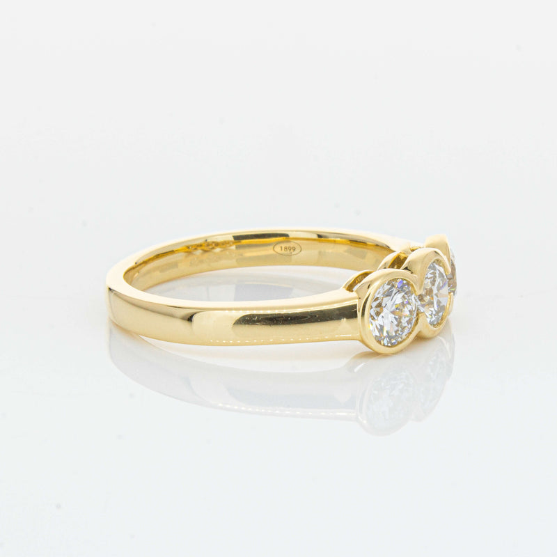 18ct Yellow Gold .91ct Diamond Three-Stone Natalia Ring-Ring-Walker & Hall