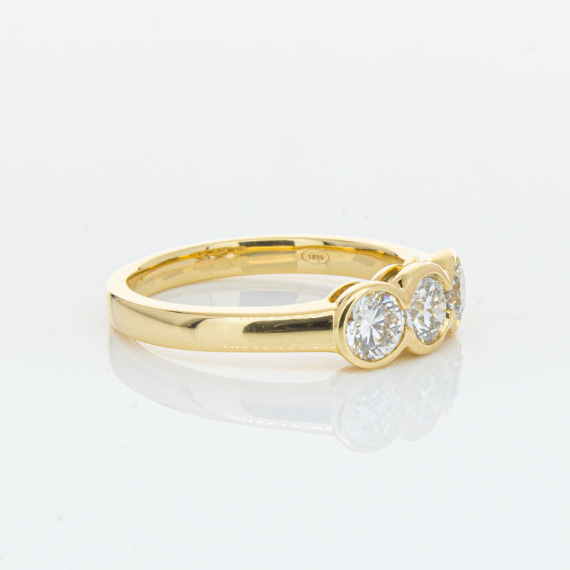 18ct Yellow Gold .91ct Diamond Three-Stone Natalia Ring-Ring-Walker & Hall
