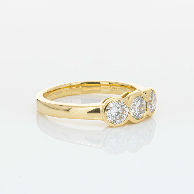 18ct Yellow Gold .91ct Diamond Three-Stone Natalia Ring-Ring-Walker & Hall