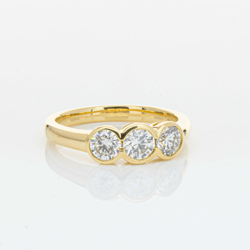 18ct Yellow Gold .91ct Diamond Three-Stone Natalia Ring-Ring-Walker & Hall