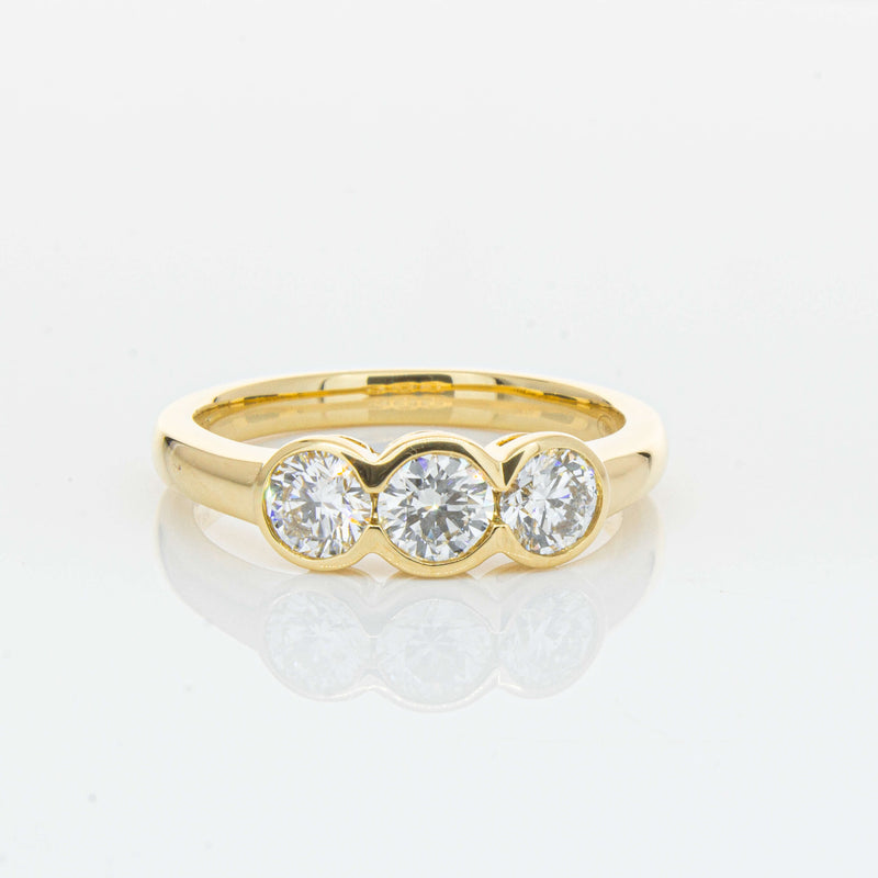 18ct Yellow Gold .91ct Diamond Three-Stone Natalia Ring-Ring-Walker & Hall