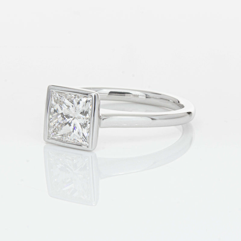 18ct White Gold 1.50ct Reclaimed Princess Cut Diamond Natalia Ring-Ring-Walker & Hall
