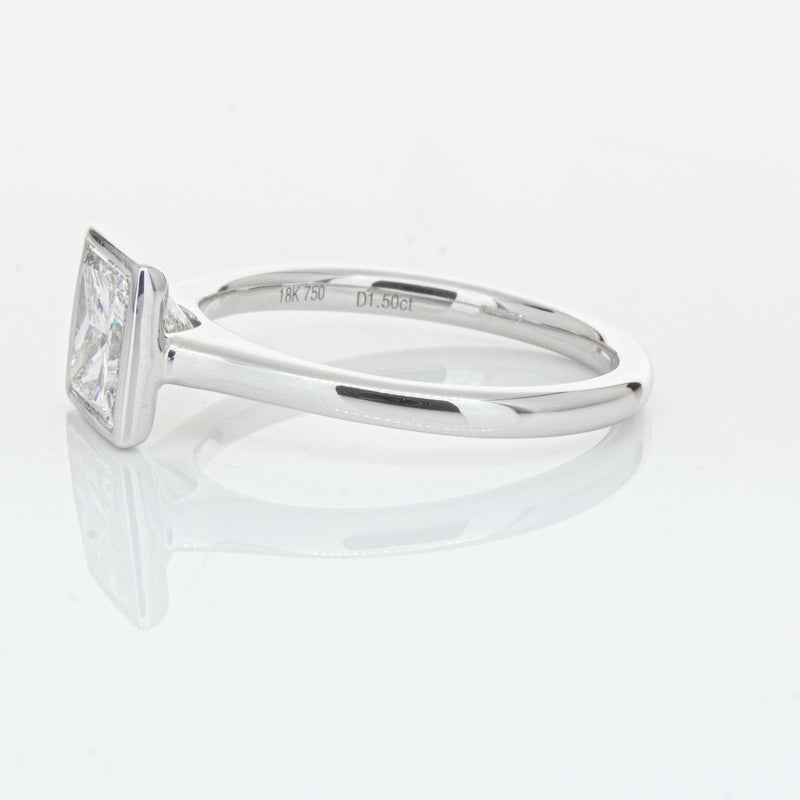 18ct White Gold 1.50ct Reclaimed Princess Cut Diamond Natalia Ring-Ring-Walker & Hall