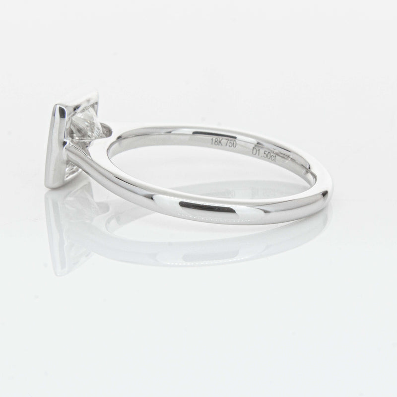 18ct White Gold 1.50ct Reclaimed Princess Cut Diamond Natalia Ring-Ring-Walker & Hall