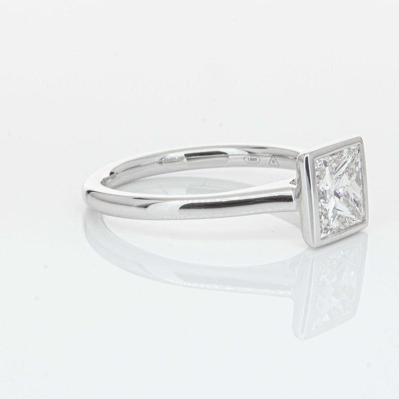 18ct White Gold 1.50ct Reclaimed Princess Cut Diamond Natalia Ring-Ring-Walker & Hall