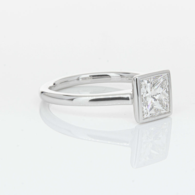 18ct White Gold 1.50ct Reclaimed Princess Cut Diamond Natalia Ring-Ring-Walker & Hall