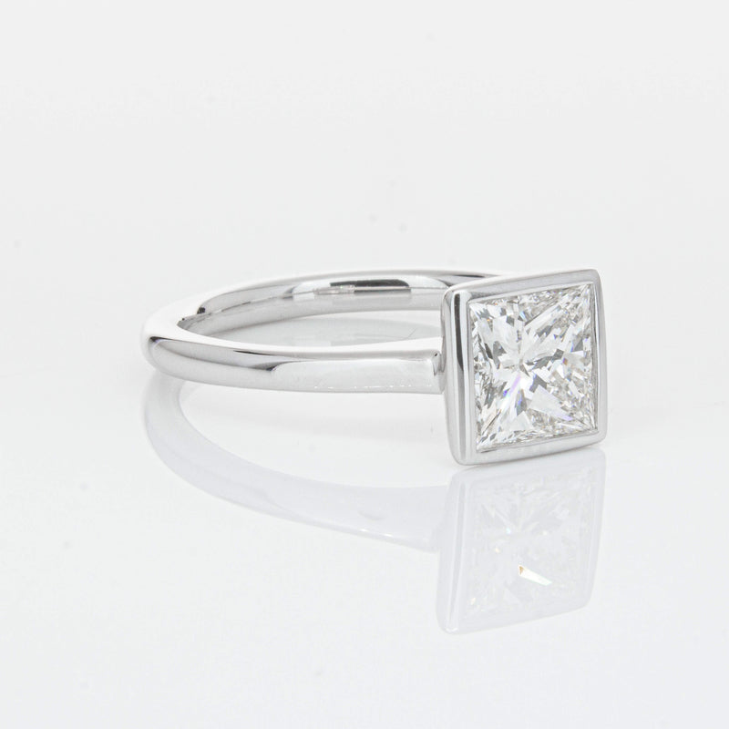 18ct White Gold 1.50ct Reclaimed Princess Cut Diamond Natalia Ring-Ring-Walker & Hall