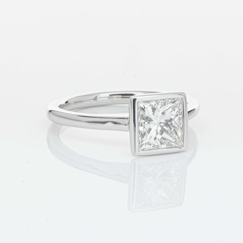 18ct White Gold 1.50ct Reclaimed Princess Cut Diamond Natalia Ring-Ring-Walker & Hall