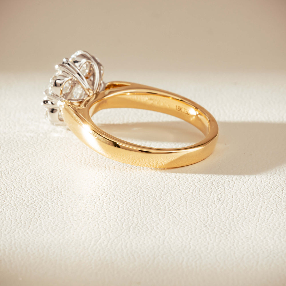 18ct Yellow Gold 1.87ct Diamond Lotus Ring-Ring-Walker & Hall