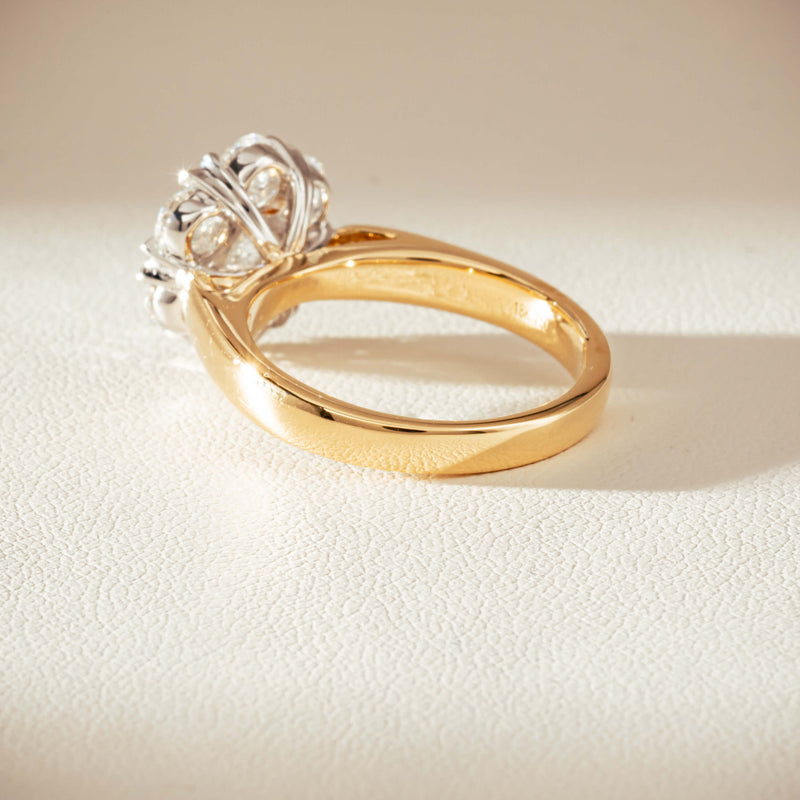 18ct Yellow Gold 1.87ct Diamond Lotus Ring-Ring-Walker & Hall