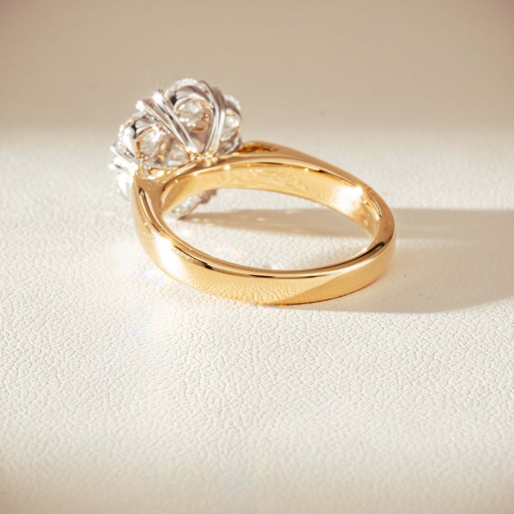 18ct Yellow Gold 1.87ct Diamond Lotus Ring-Ring-Walker & Hall