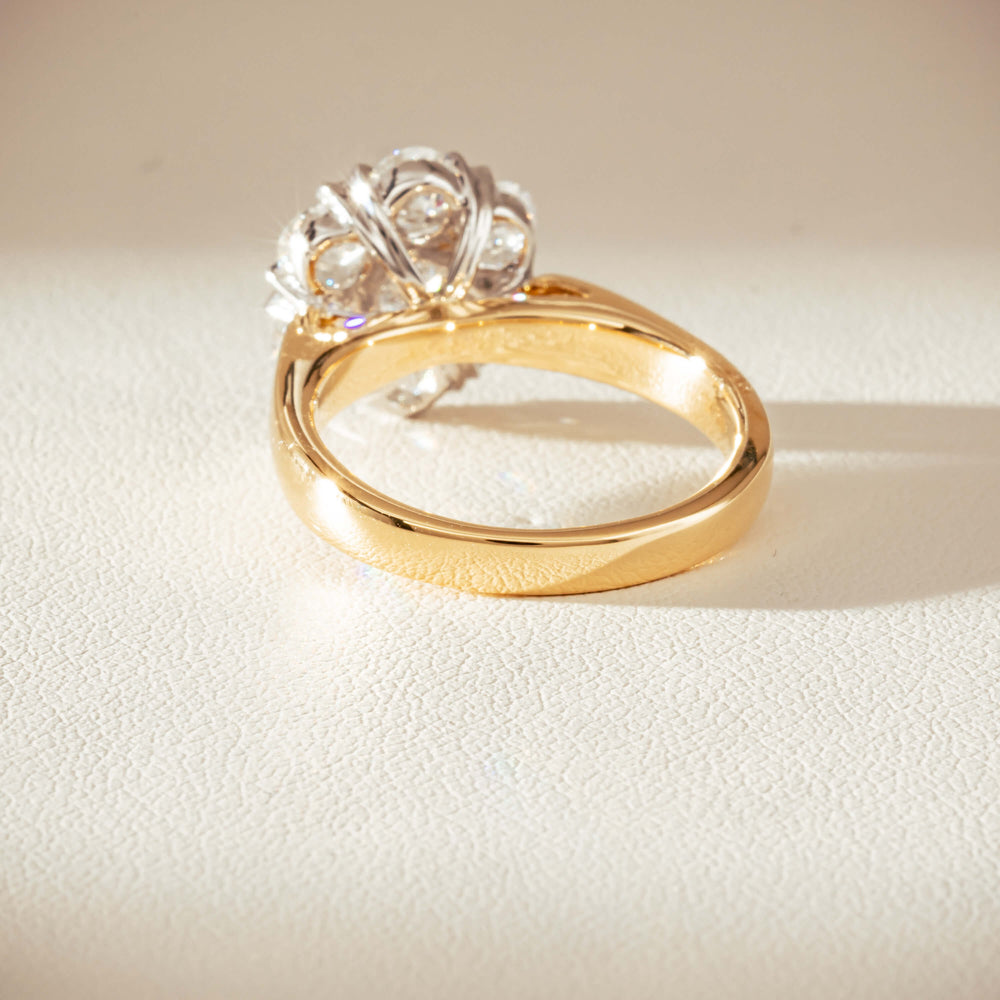 18ct Yellow Gold 1.87ct Diamond Lotus Ring-Ring-Walker & Hall