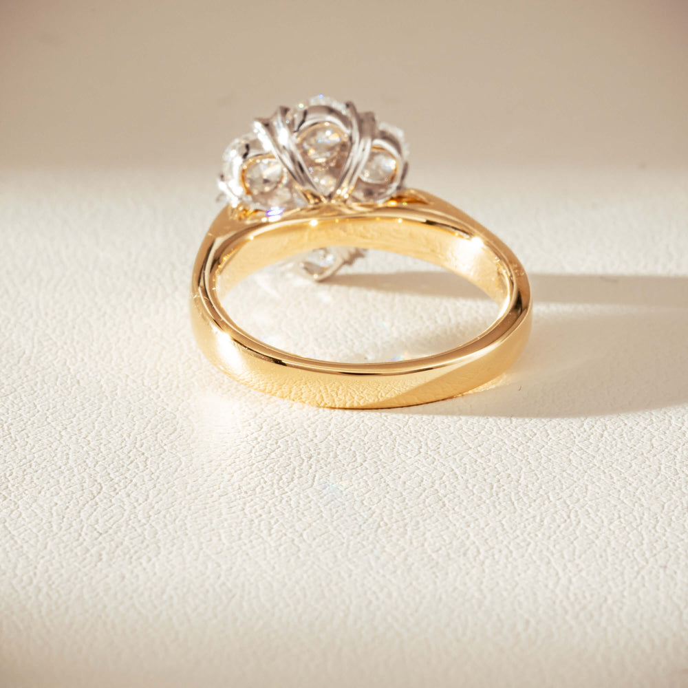 18ct Yellow Gold 1.87ct Diamond Lotus Ring-Ring-Walker & Hall