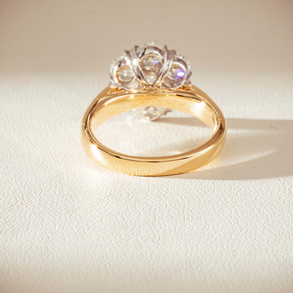 18ct Yellow Gold 1.87ct Diamond Lotus Ring-Ring-Walker & Hall