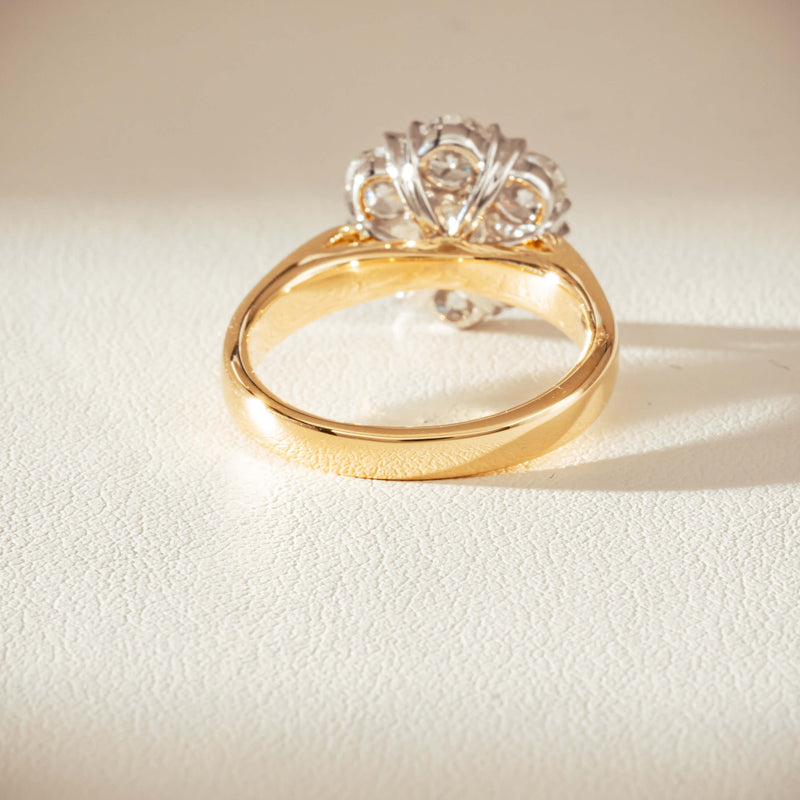 18ct Yellow Gold 1.87ct Diamond Lotus Ring-Ring-Walker & Hall
