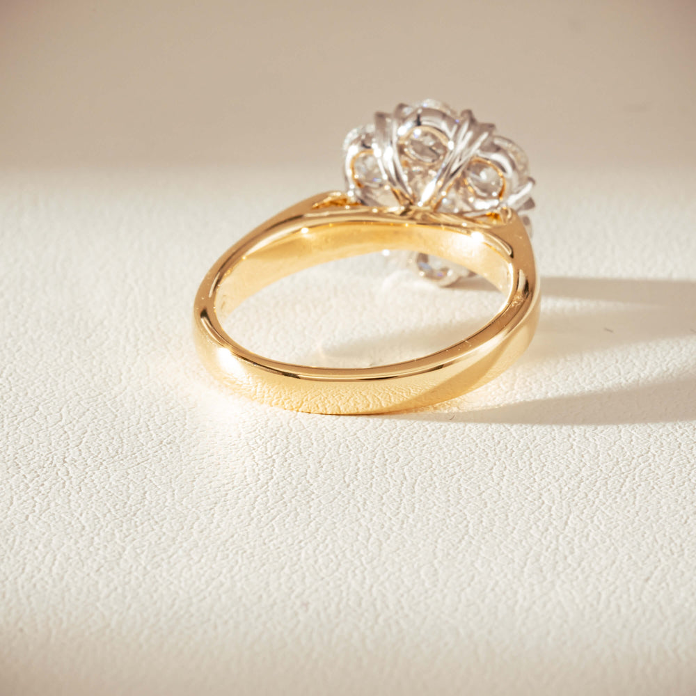 18ct Yellow Gold 1.87ct Diamond Lotus Ring-Ring-Walker & Hall