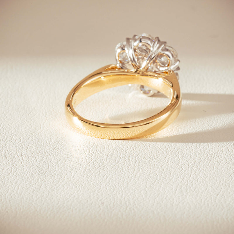 18ct Yellow Gold 1.87ct Diamond Lotus Ring-Ring-Walker & Hall