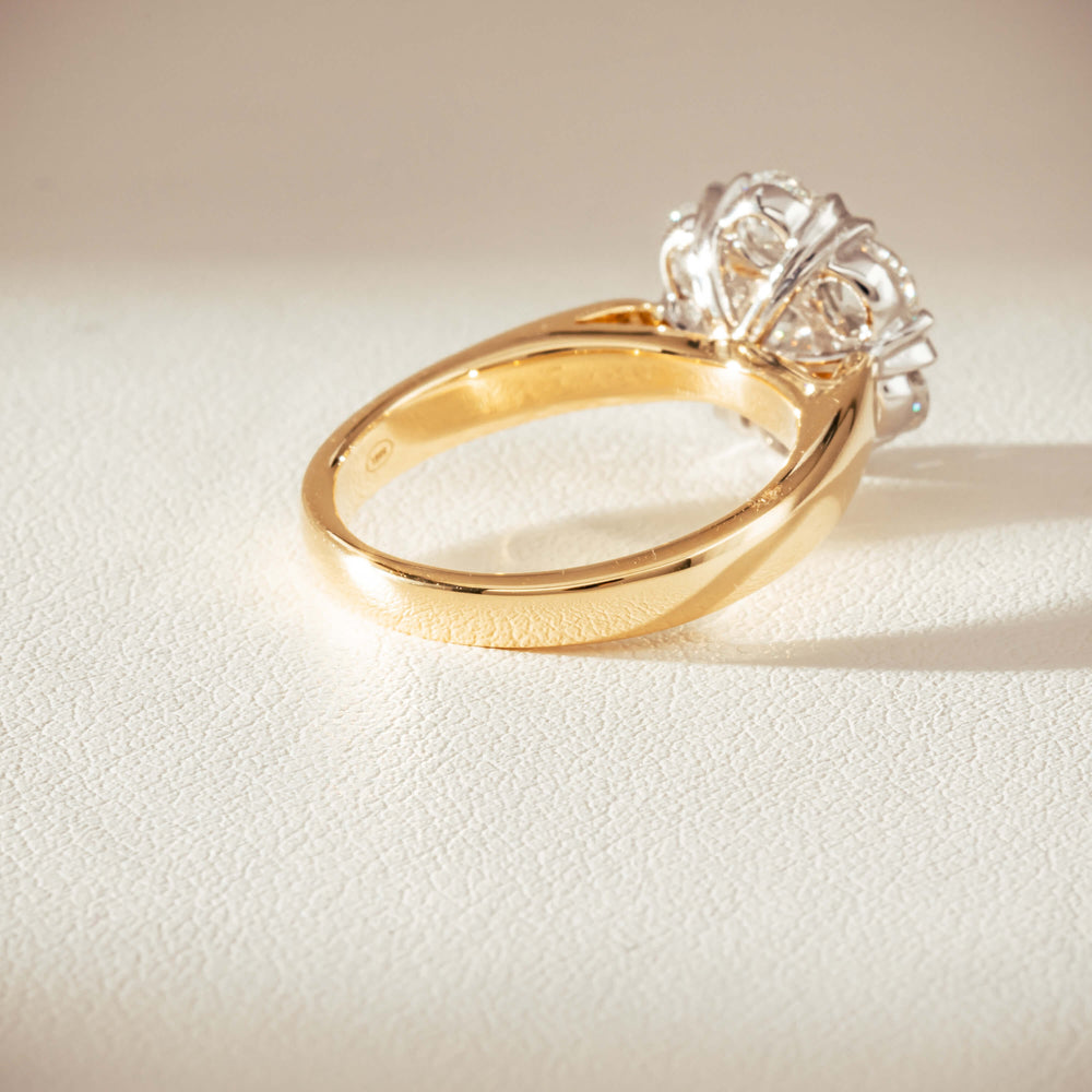 18ct Yellow Gold 1.87ct Diamond Lotus Ring-Ring-Walker & Hall