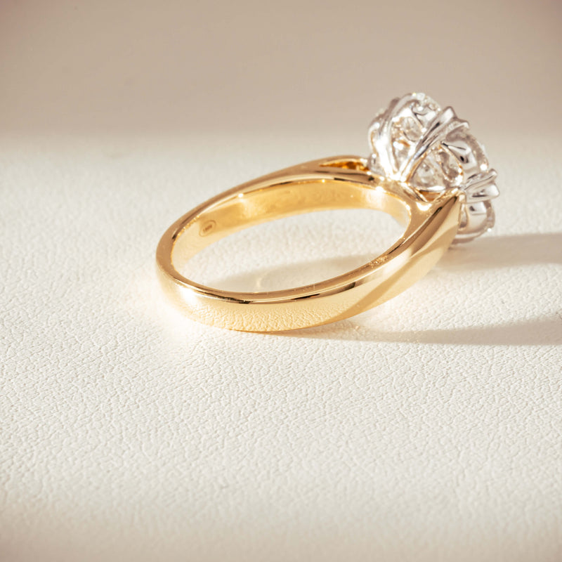 18ct Yellow Gold 1.87ct Diamond Lotus Ring-Ring-Walker & Hall