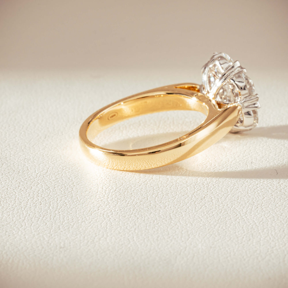 18ct Yellow Gold 1.87ct Diamond Lotus Ring-Ring-Walker & Hall