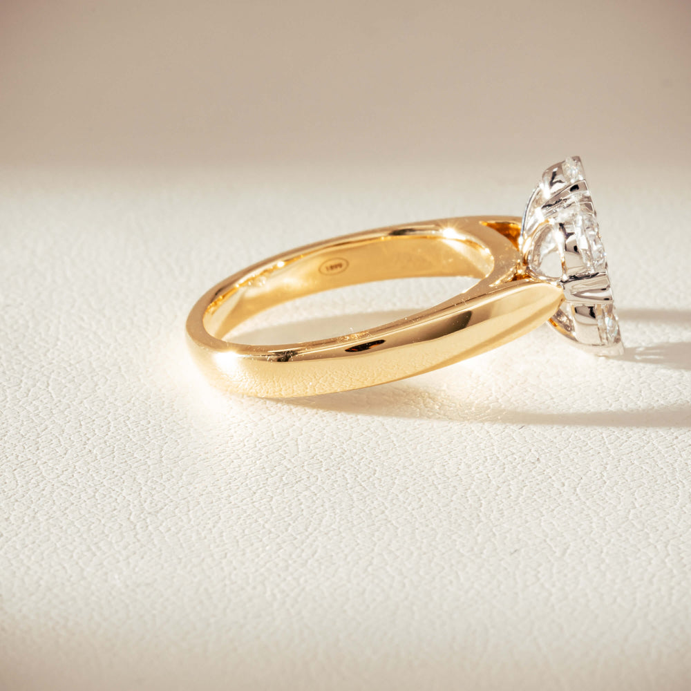 18ct Yellow Gold 1.87ct Diamond Lotus Ring-Ring-Walker & Hall