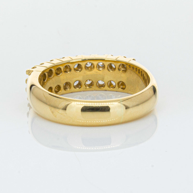 Deja Vu 18ct Yellow Gold .70ct Diamond Twin Row Ring-Ring-Walker & Hall